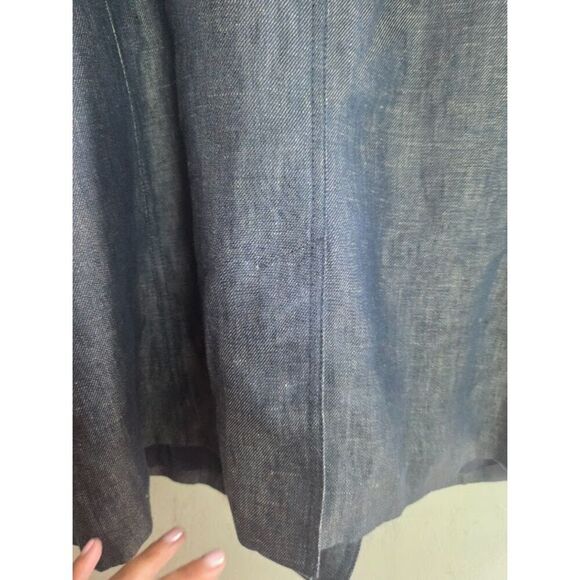 NWOT Talbots Women Blue Grey 100% Linen 1 Button Single Breasted Blazer size 20W - Picture 4 of 9